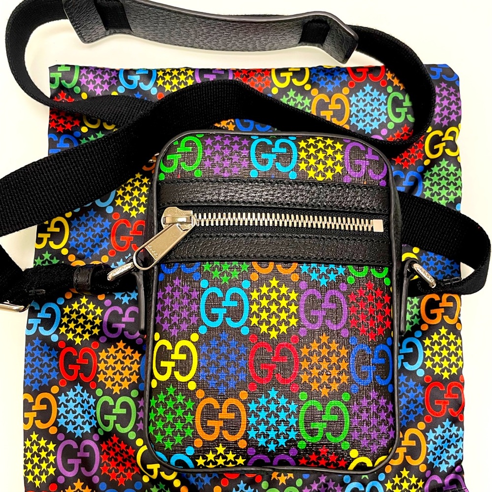 Gucci Black GG Psychedelic Print Shoulder Bag